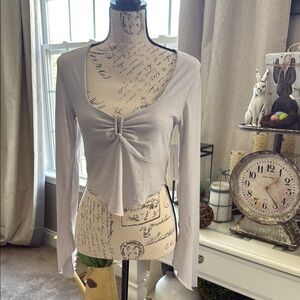 NWT Steele Grey Silver Spencer Top